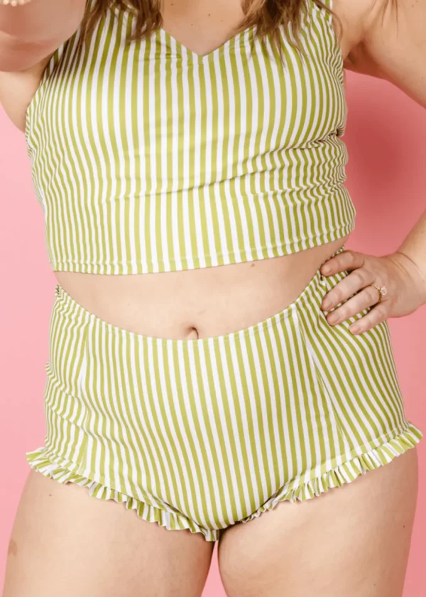 Pear Stripes | All Ruffled Up Bottoms