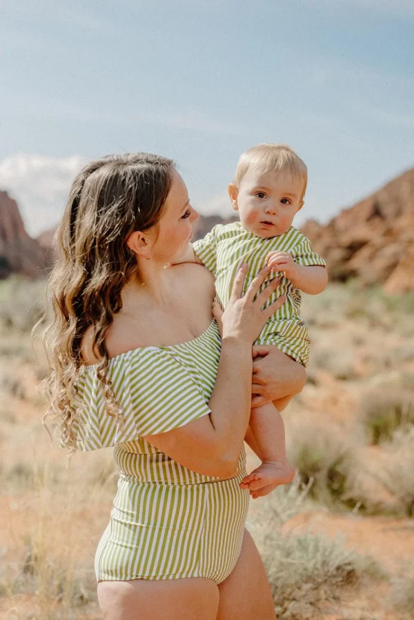 Pear Stripes | Baby Shorties Rashguard (Unisex)
