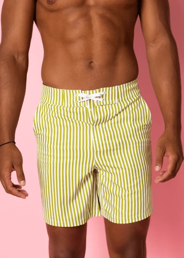 Pear Stripes | Mens Swim Trunks