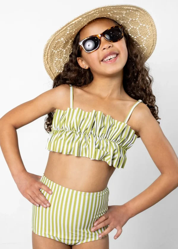 Pear Stripes | Mini High-Waisted Bottoms