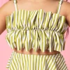 Pear Stripes | Mini Oversized Ruffle Top