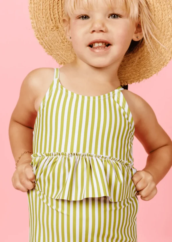 Pear Stripes | Mini Peplum Top
