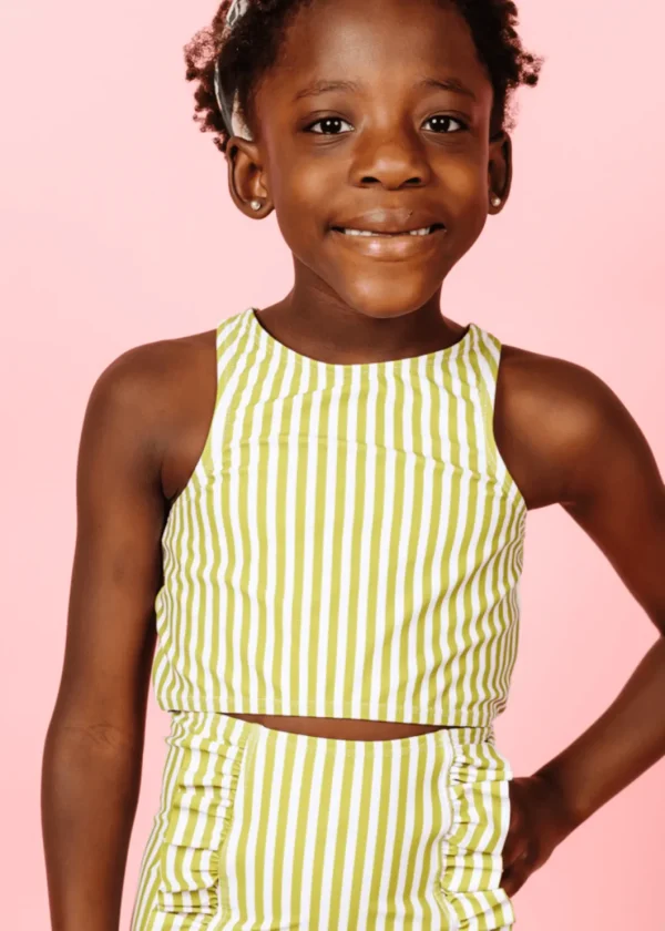 Pear Stripes | Mini Racer Back Top