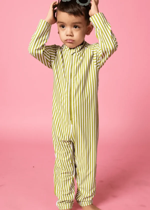 Pear Stripes | Mini Rashguard One-Piece (Unisex)
