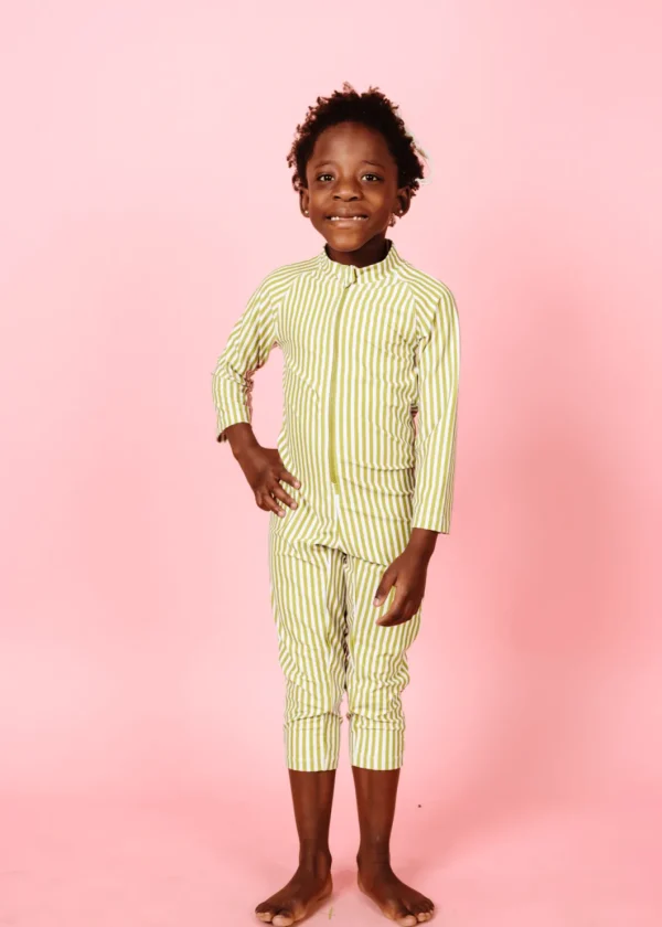 Pear Stripes | Mini Rashguard One-Piece (Unisex)