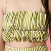 Pear Stripes | Oversized Ruffle Top