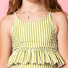 Pear Stripes | Youth Peplum Top