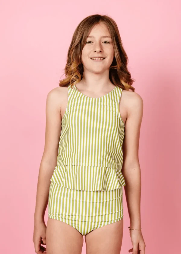 Pear Stripes | Youth Peplum Bottoms
