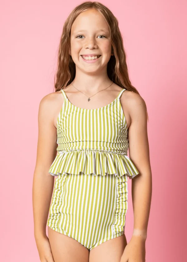 Pear Stripes | Youth Peplum Top
