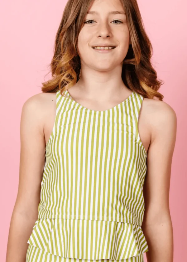 Pear Stripes | Youth Racer Back Top