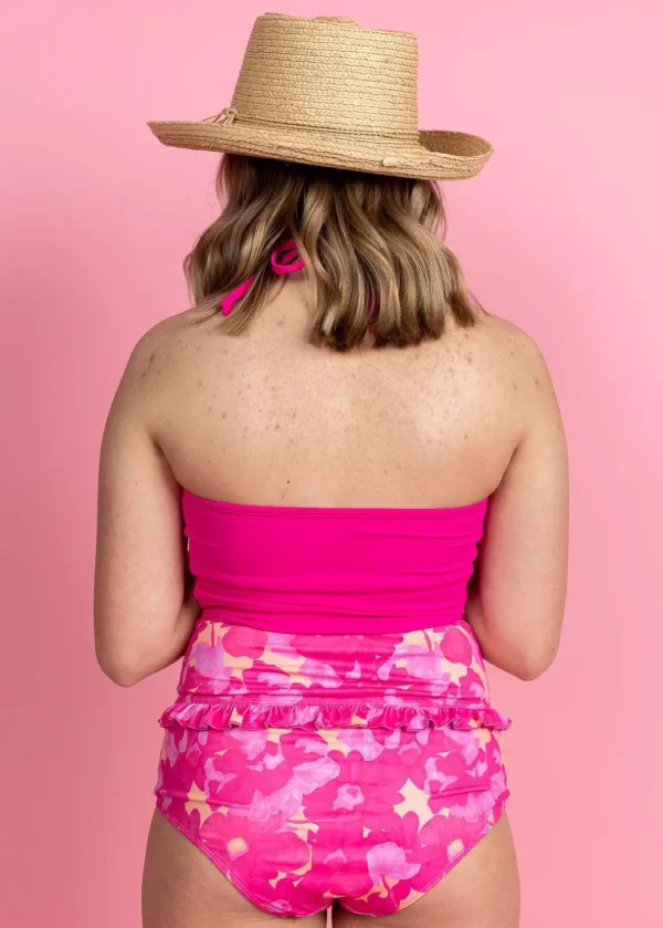 Pink Blooms | Mid-Ruffle Bottoms