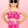Pink Blooms | Mini Down in Front Ruffle Bottoms