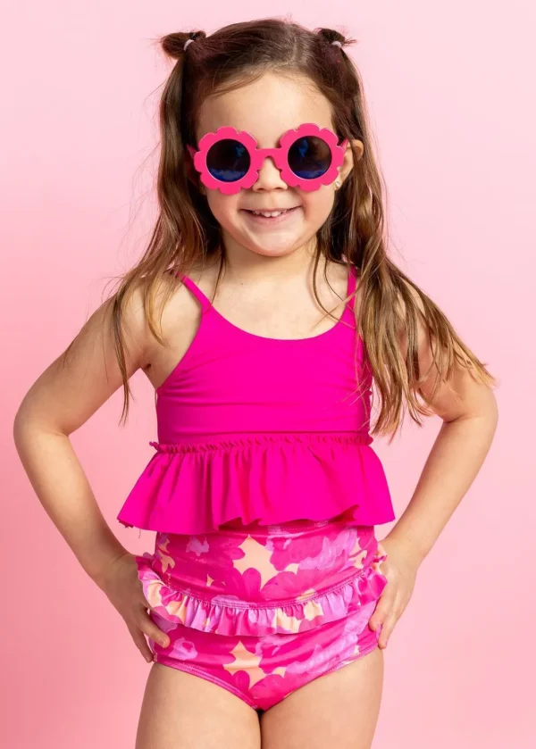 Pink Blooms | Mini Mid-Ruffle Bottoms