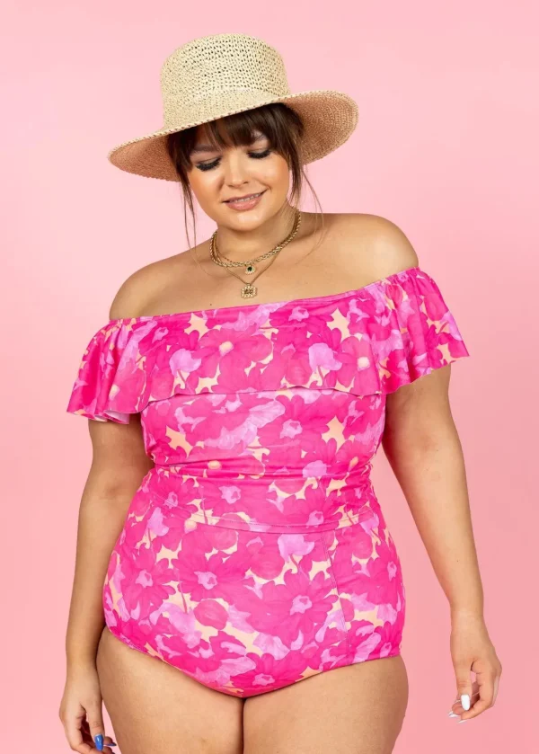 Pink Blooms | Ruffled Around Top