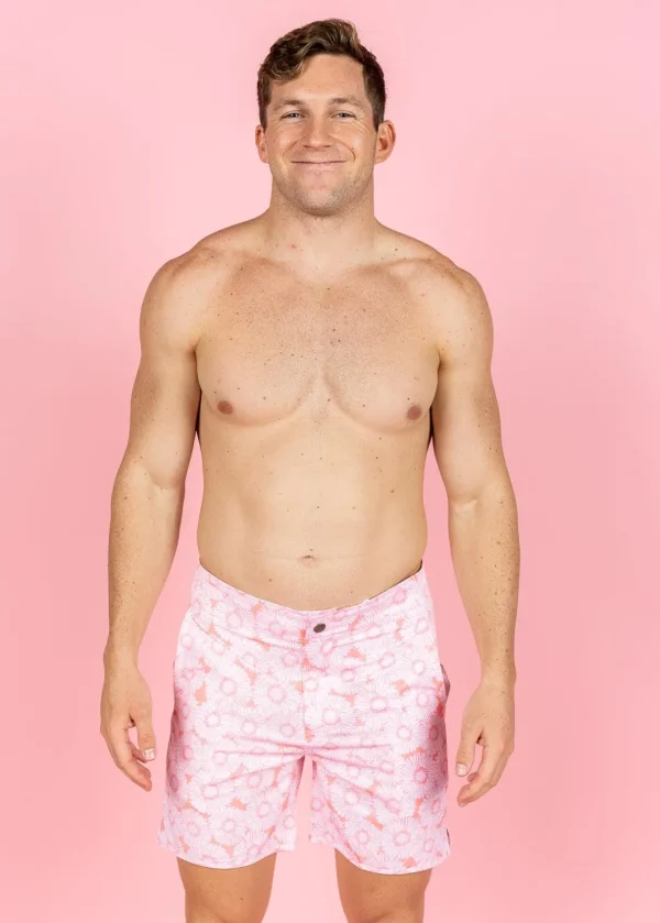 Pink Daisies | Mens Boardies