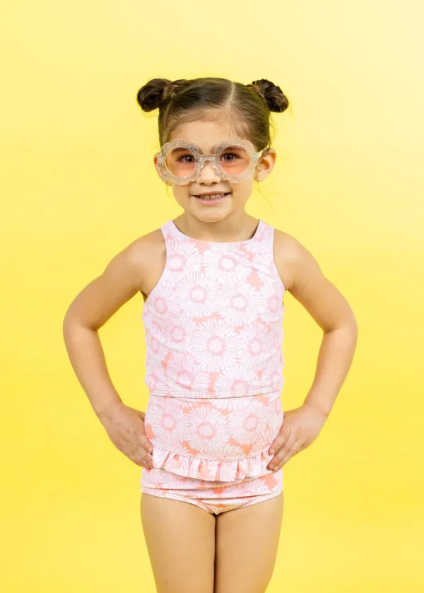 Pink Daisies | Mini Mid-Ruffle Bottoms