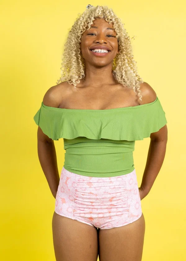 Pink Daisies | Ruched Bottoms 2.0