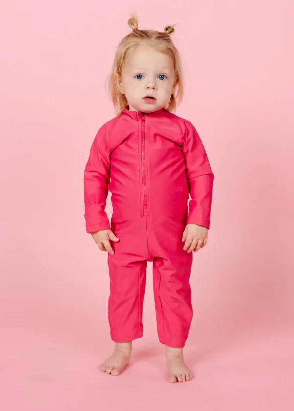 Pink Raspberry | Baby Rashguard One-Piece (Unisex)