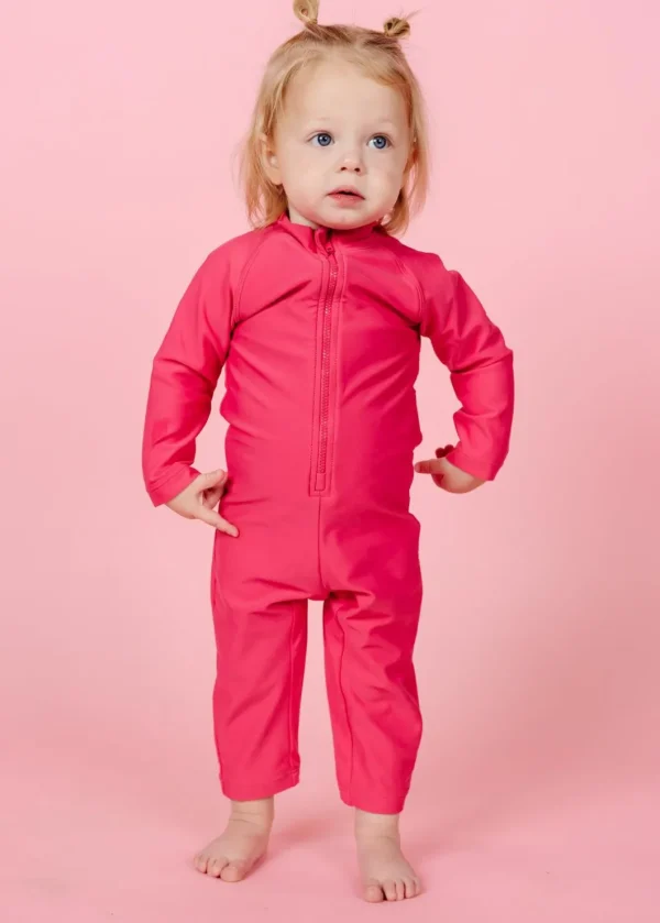 Pink Raspberry | Baby Rashguard One-Piece (Unisex)
