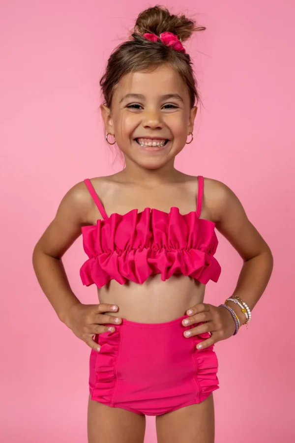 Pink Raspberry | Mini Down in Front Ruffle Bottoms