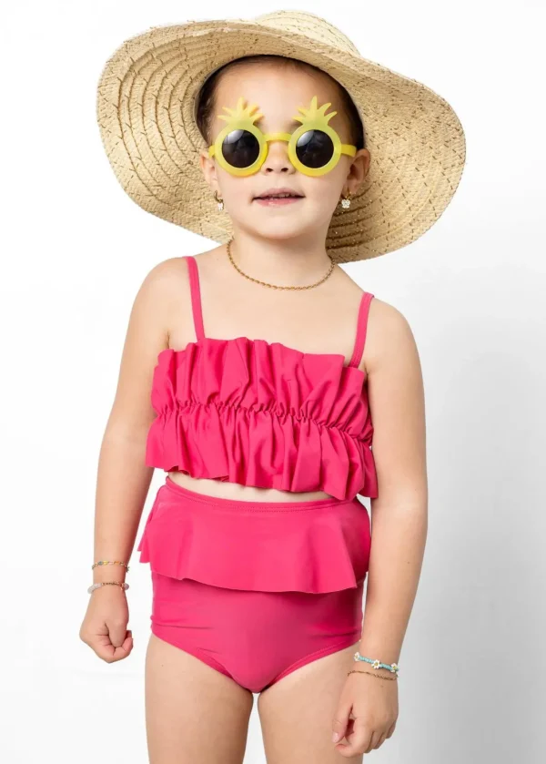 Pink Raspberry | Mini Oversized Ruffle Top