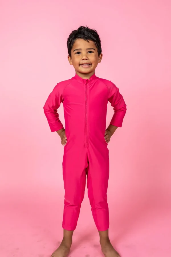 Pink Raspberry | Mini Rashguard One-Piece (Unisex)