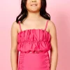 Pink Raspberry | Youth Oversized Ruffle Top