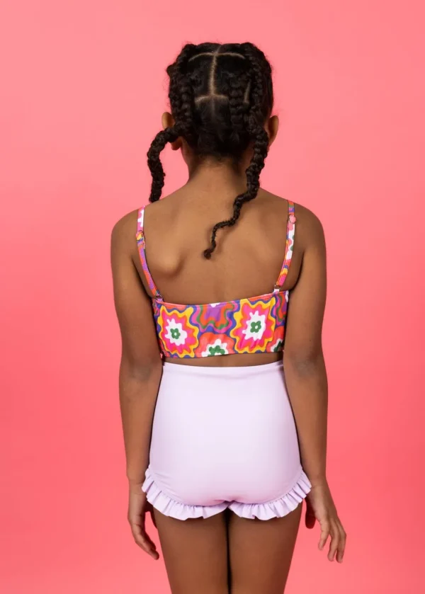 Psychedelic Flower | Mini Oversized Ruffle Top