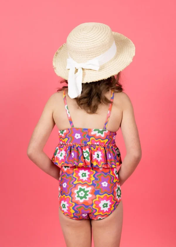 Psychedelic Flower | Mini Peplum Top