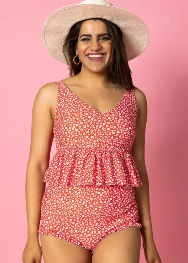 Red Ditsy Floral | All Ruffled Up Bottoms