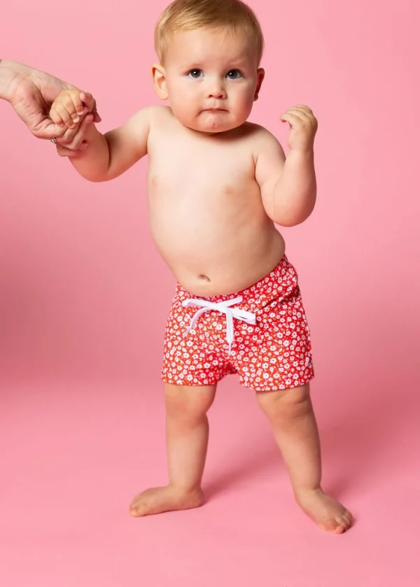 Red Ditsy Floral | Baby Euro Shorts