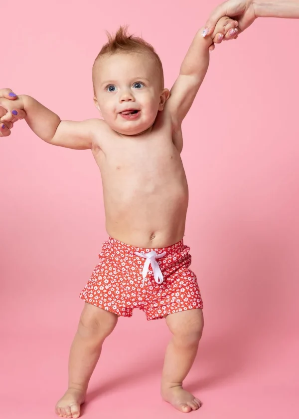 Red Ditsy Floral | Baby Euro Shorts