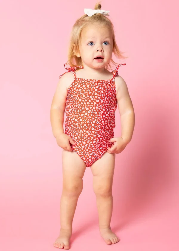 Red Ditsy Floral | Baby Simply One-Piece