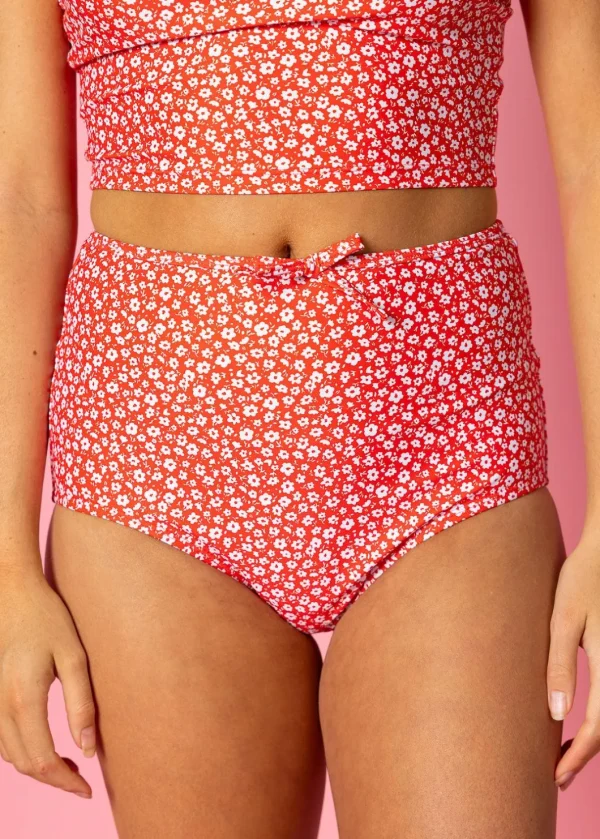 Red Ditsy Floral | Bow Bottoms