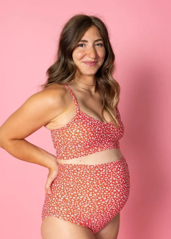 Red Ditsy Floral | Maternity Bottoms