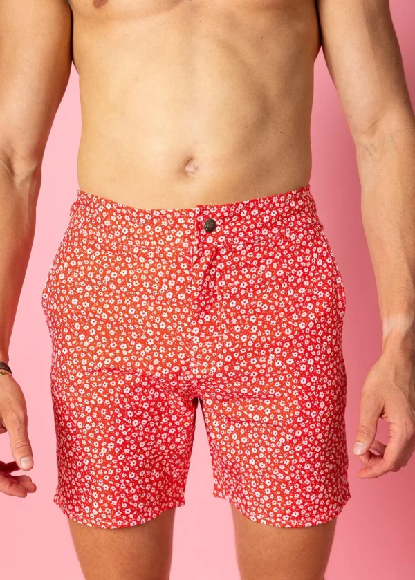 Red Ditsy Floral | Mens Boardies