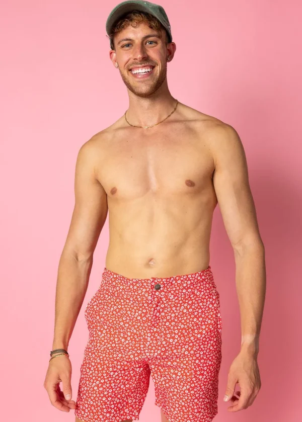 Red Ditsy Floral | Mens Boardies