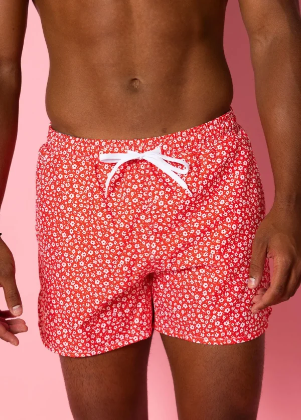 Red Ditsy Floral | Mens Retro Shorties