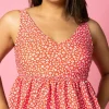 Red Ditsy Floral | V-Neck Top