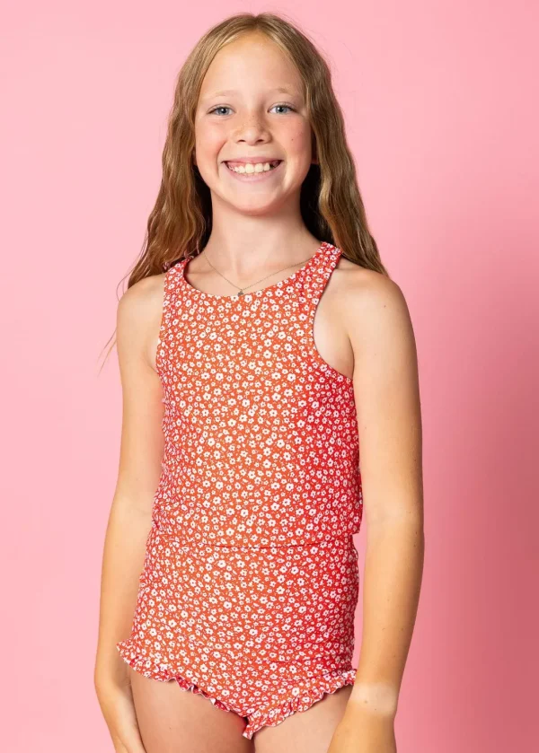 Red Ditsy Floral | Youth All Ruffled Up Bottoms