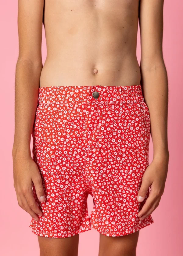 Red Ditsy Floral | Youth Boardies