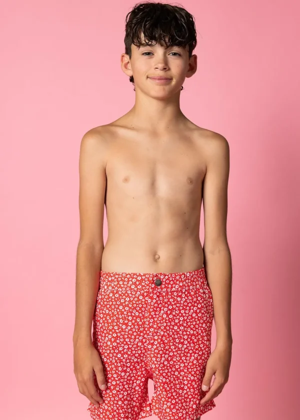 Red Ditsy Floral | Youth Boardies