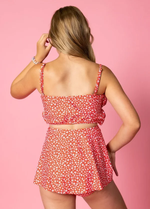 Red Ditsy Floral | Youth Detached Short Skirt