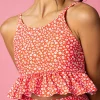 Red Ditsy Floral | Youth Peplum Top