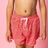 Red Ditsy Floral | Youth Retro Shorties