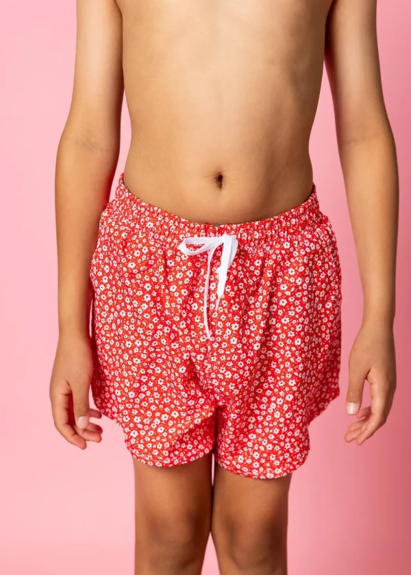 Red Ditsy Floral | Youth Retro Shorties