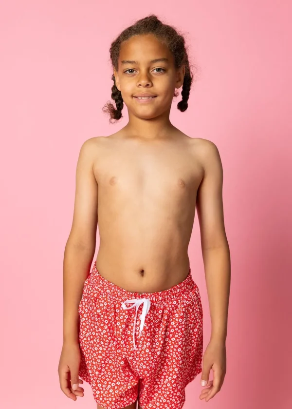 Red Ditsy Floral | Youth Retro Shorties