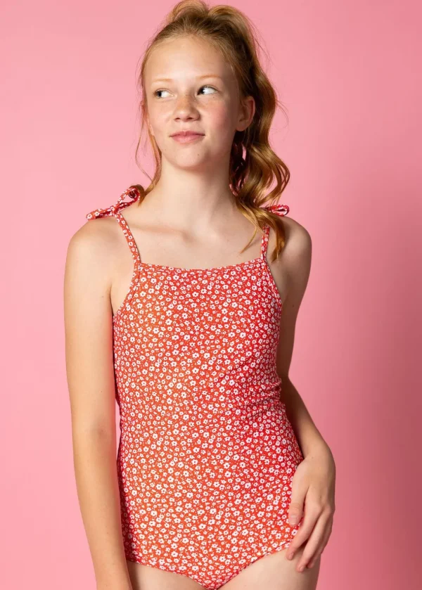 Red Ditsy Floral | Youth Simply One-Piece