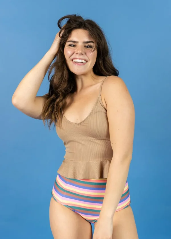 Retro Stripe | Cut High Bottoms