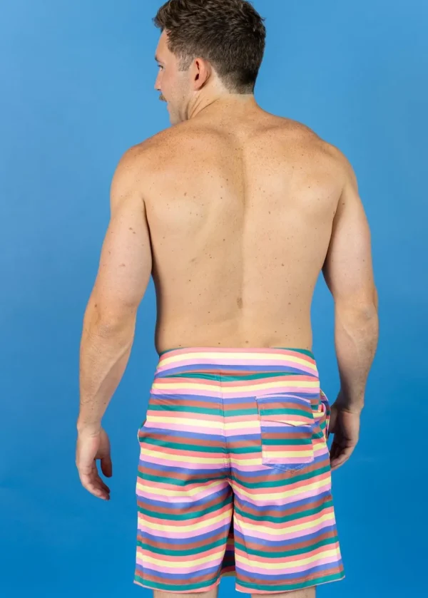 Retro Stripe | Mens Swim Trunks